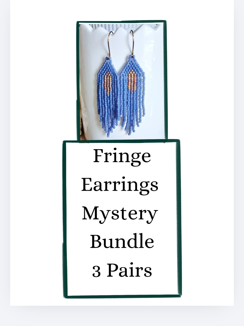 Boho Beaded Fringe Earrings Mystery Bundle, 3 Pairs